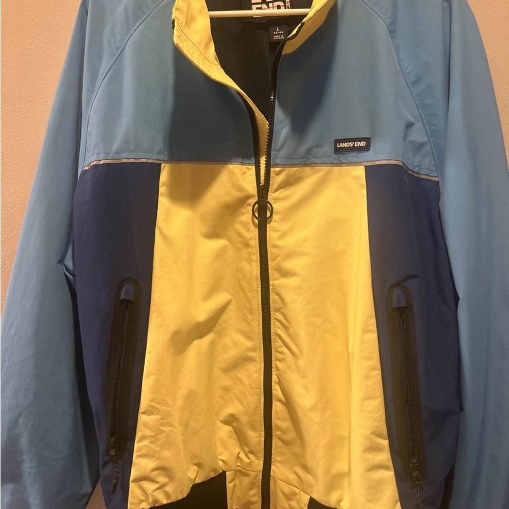 Retro Lands' End Wind Jacket -Waterproof Lightweight Jacket Men's LARGE